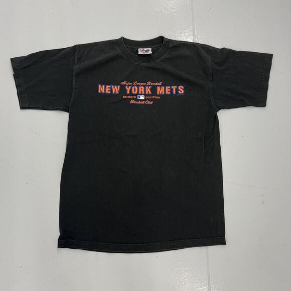 Vintage Y2k New York Mets Black MLB T-Shirt - Picture 1 of 3